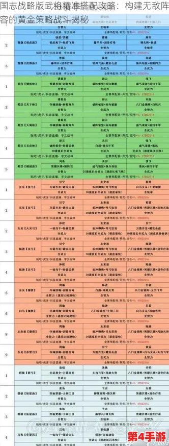 《三国志战略版》：国栋队最强配置揭秘，重塑战场霸主的辉煌之路！