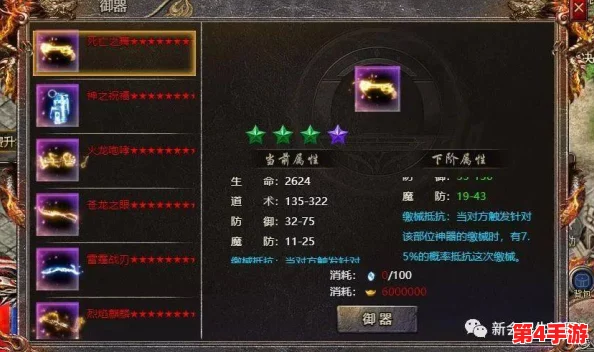 传奇霸主圣器选择：揭秘哪个部位能最大化战力提升与属性加成？